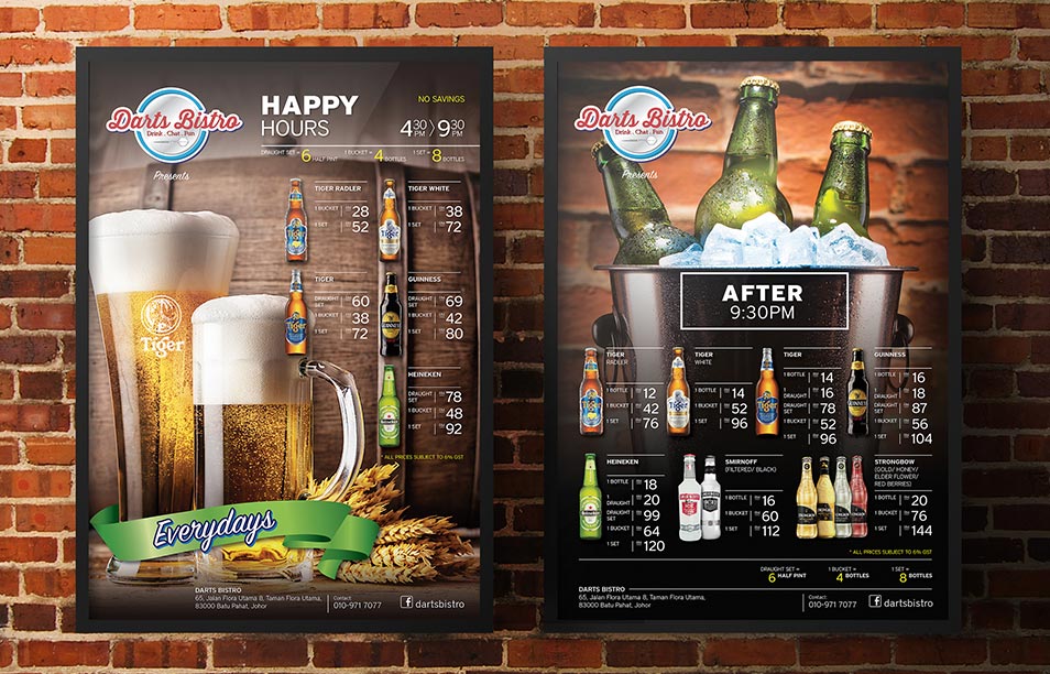 Darts Bistro & Sky Darts Bistro - Poster Design